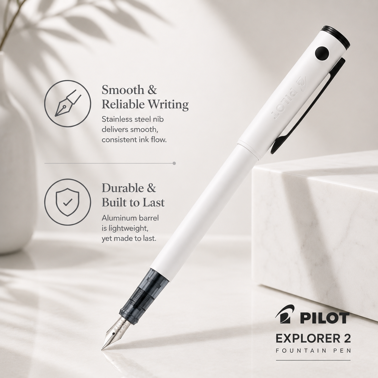 Pilot Explorer 2 Fountain Pen – White