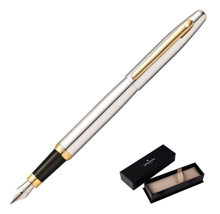 Sheaffer VFM Chrome Gold Fountain Pen – Medium Nib