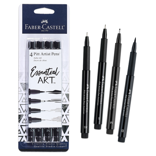 Faber castell Pitt Artist Pen Black Pack Of 4 Pcs
