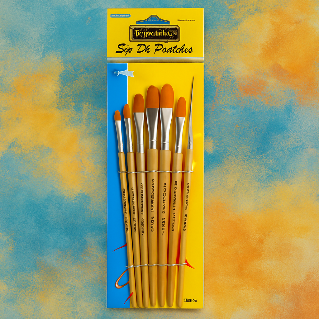 Keep Smiling Filbert Artist Brush Set Of 6