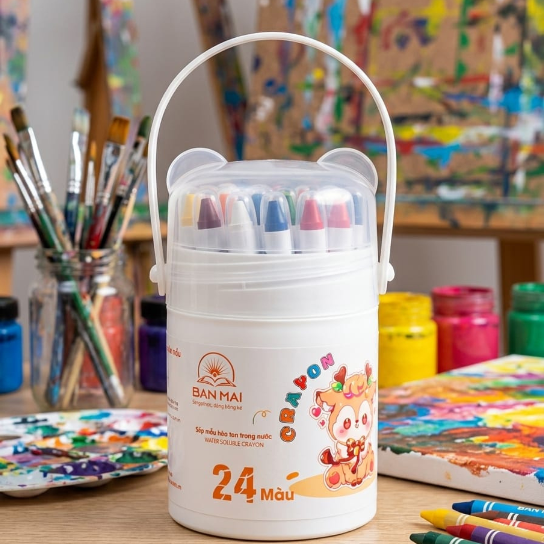 DEOXY Silky 24-Color Washable Crayons for Kids – Non-Toxic Lipstick Crayons