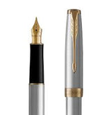 Parker Sonnet Fountain Pen – Stainless Steel with Gold Trim (Medium Nib)