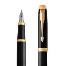 Parker IM Black Lacquer with Gold Trim Fountain Pen