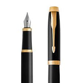 Parker IM Black Lacquer with Gold Trim Fountain Pen
