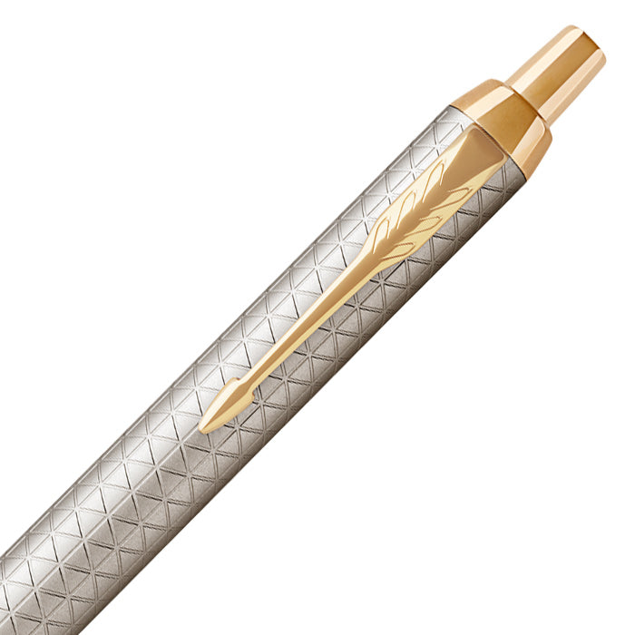 Parker Premium Series Gold Trim Silver Ballpoint Pen