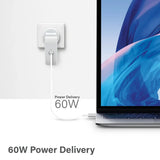60W USB-C Laptop/MacBook Wall Charger with USB-C Charging Cable – Travel Edition (Original)