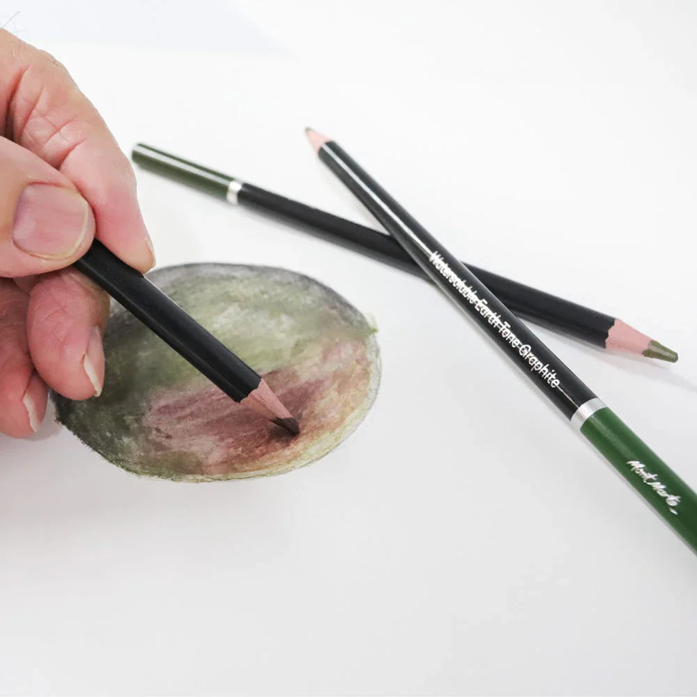 Mont Marte Watersoluble Earth Tones Coloured Graphite Pencils Signature Pack of 12