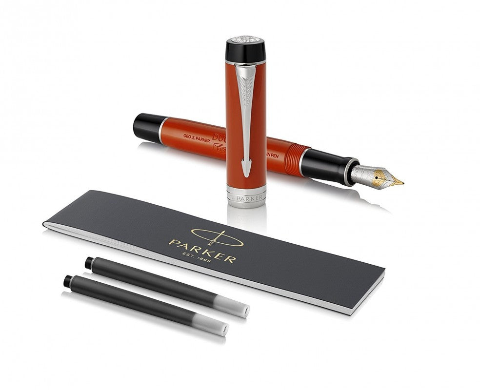 Parker Duofold Classic Fountain Pen – Big Red CT | Iconic Luxury Writing Instrument