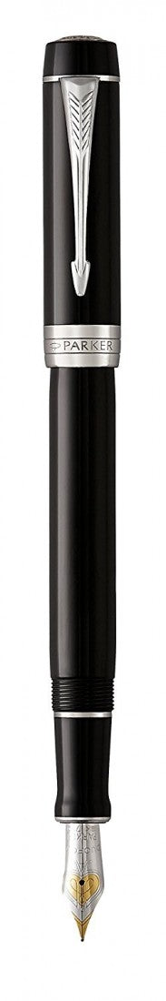 Parker Duofold Classic Black Fountain Pen – 18K Solid Gold Nib