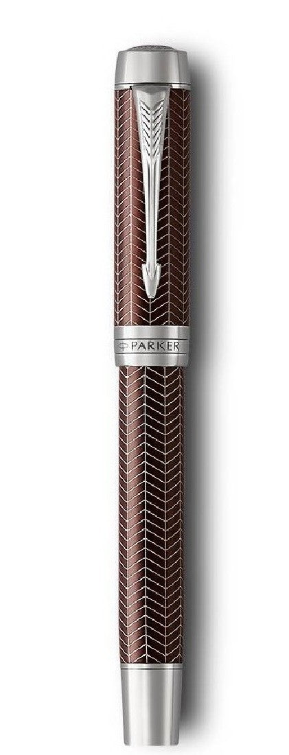 Parker Duofold Prestige Fountain Pen – Burgundy Chevron CT | Luxury Writing Instrument
