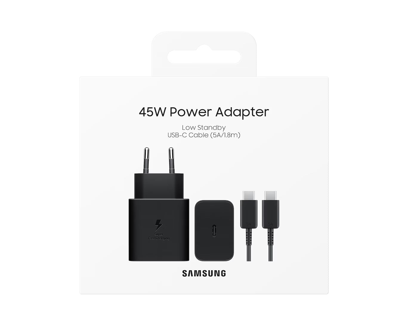Samsung 45W Super Fast Charging Power Adapter (Original) – USB-C PD Charger with 1.8M Cable