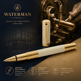 Waterman Elegance Rollerball Pen – Ivory & Gold Trim (GT)