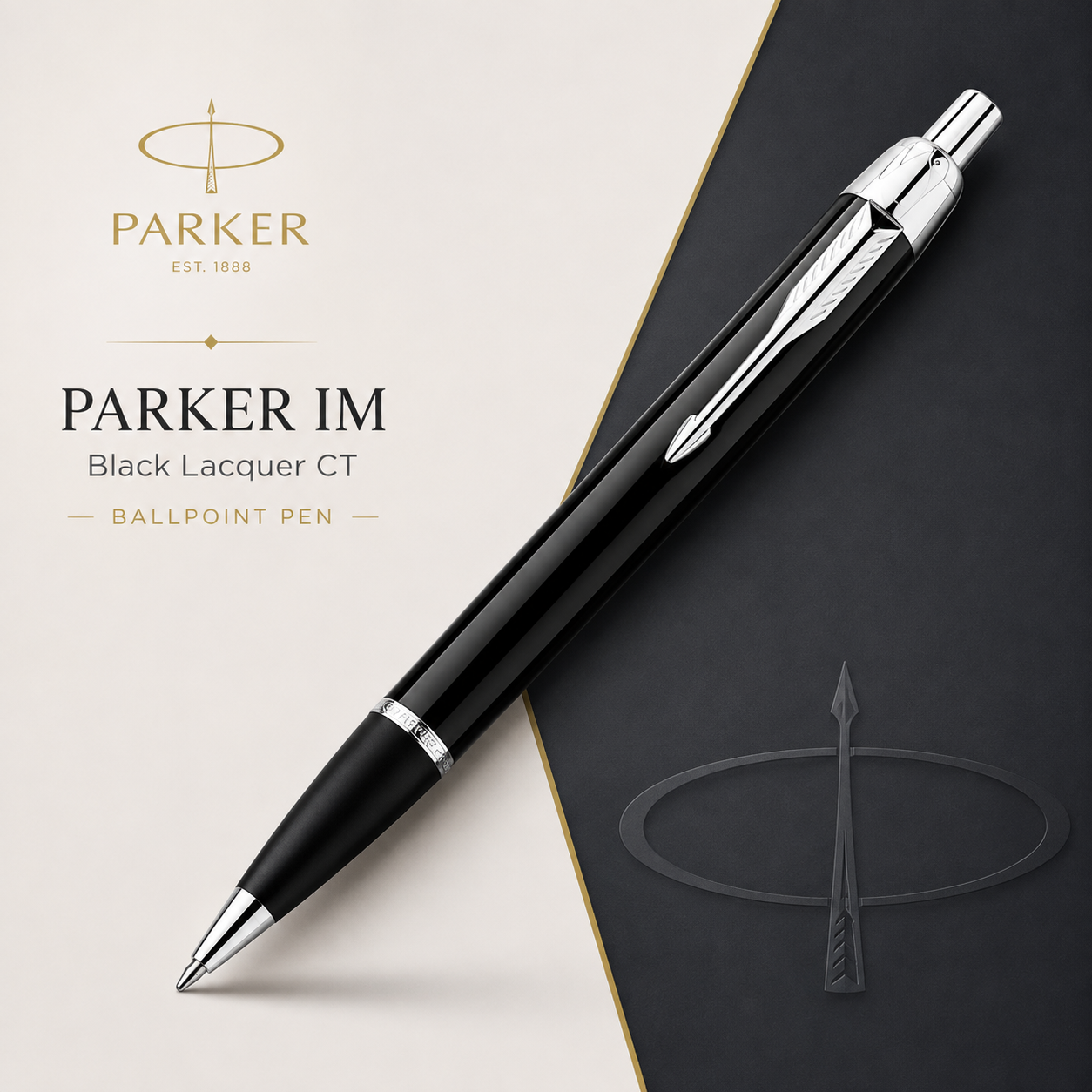 Parker IM Ballpoint Pen – Black Lacquer CT