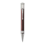 Parker Duofold Prestige Burgundy Chevron CT Ballpoint Pen – Palladium-Plated Trim