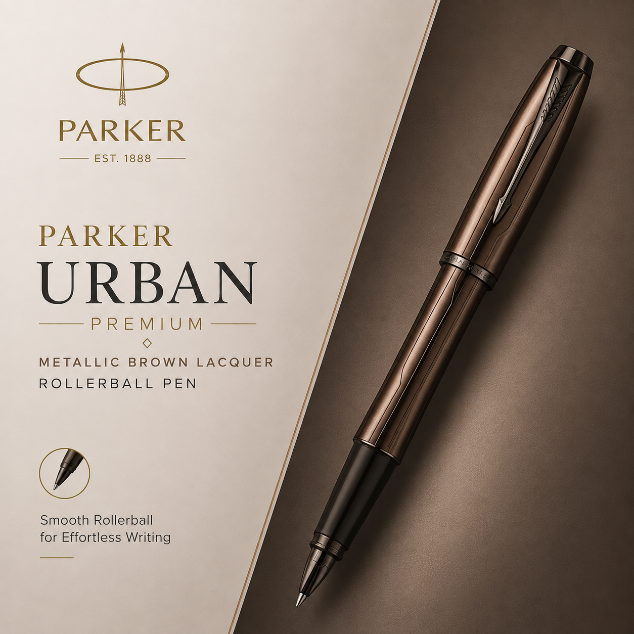 Parker Urban Premium Rollerball Pen – Metallic Brown Lacquer CT