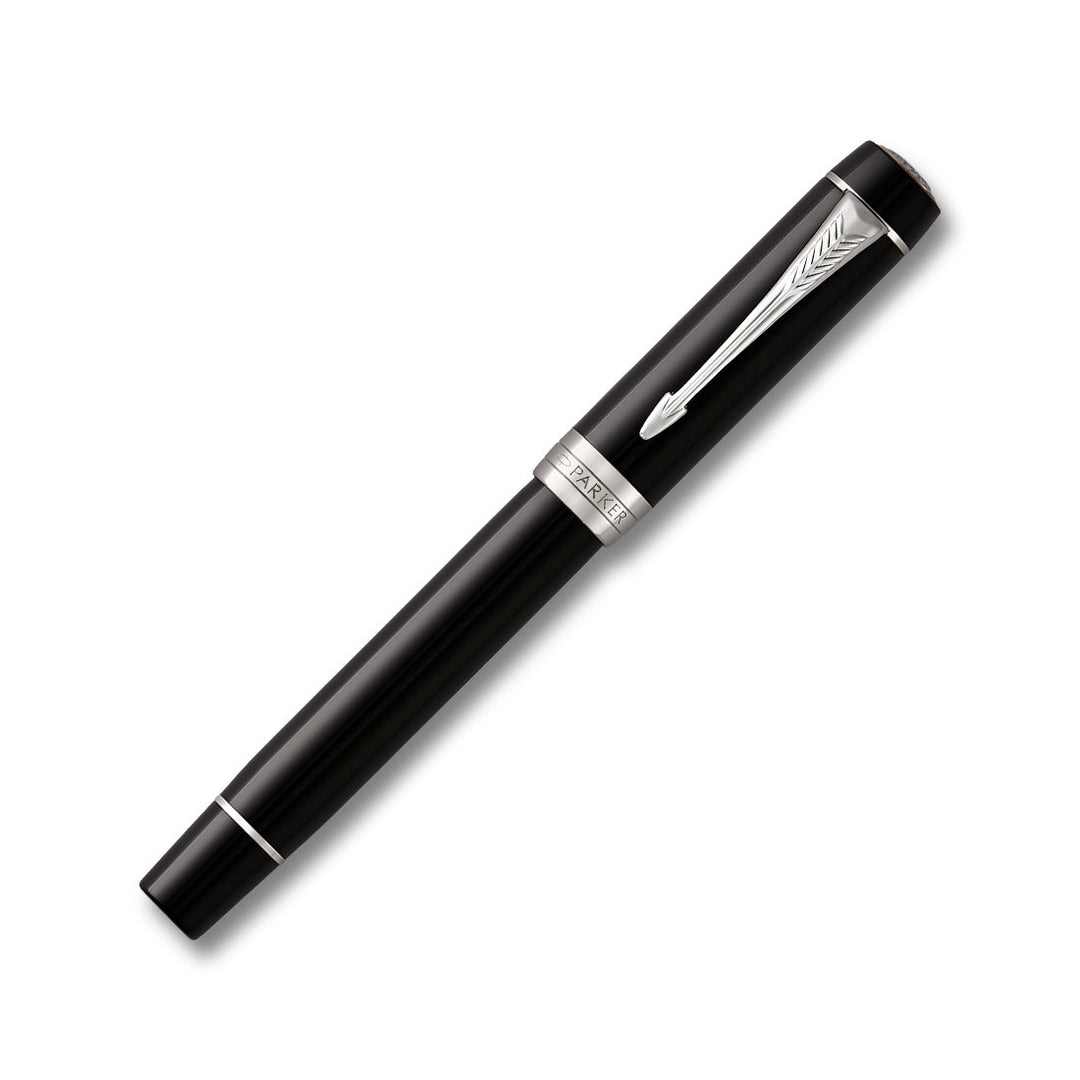 Parker Duofold Classic Black Fountain Pen – 18K Gold Nib | 23K Gold Trim