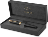 Parker Sonnet Matte Black Lacquer GT Fountain Pen – 18K Solid Gold Nib & Gold-Plated Trim