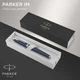 Parker IM Fountain Pen – Matte Blue with Chrome Trim | Premium Fountain Pen