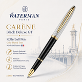 Waterman Carène Rollerball Pen – Black Deluxe with Gold Trim