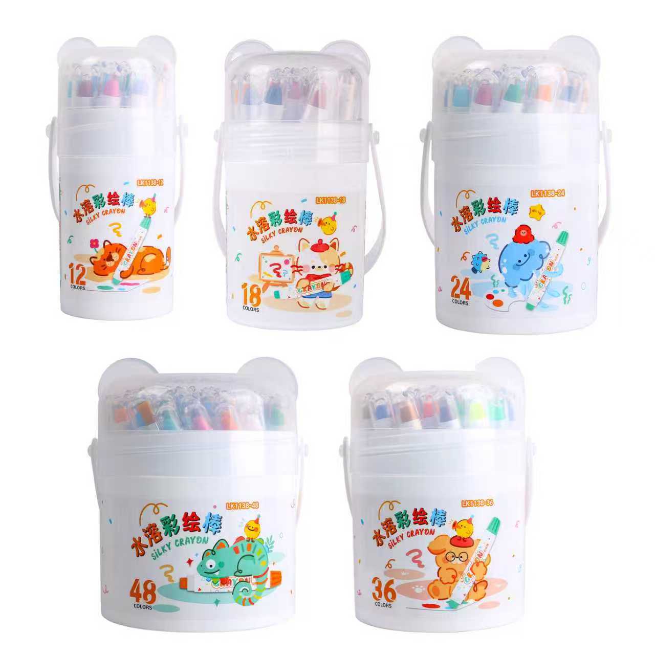 DEOXY Silky 24-Color Washable Crayons for Kids – Non-Toxic Lipstick Crayons