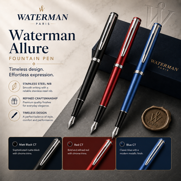 Waterman Allure fountain pen, chrome trim