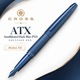 Cross ATX Sandblasted Dark Blue PVD Fountain Pen