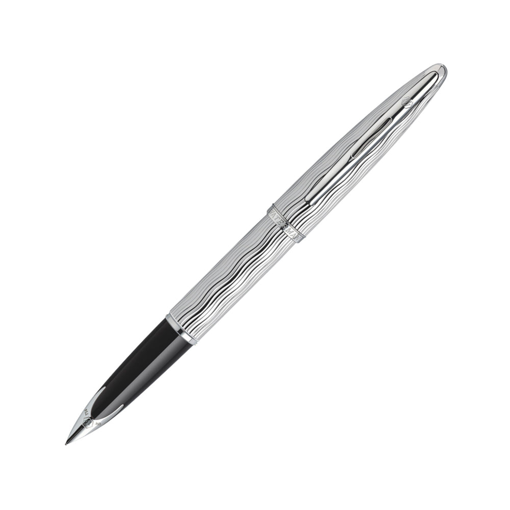 Waterman Carène Essential Fountain Pen – Silver with Silver Trim (18K Gold Nib)