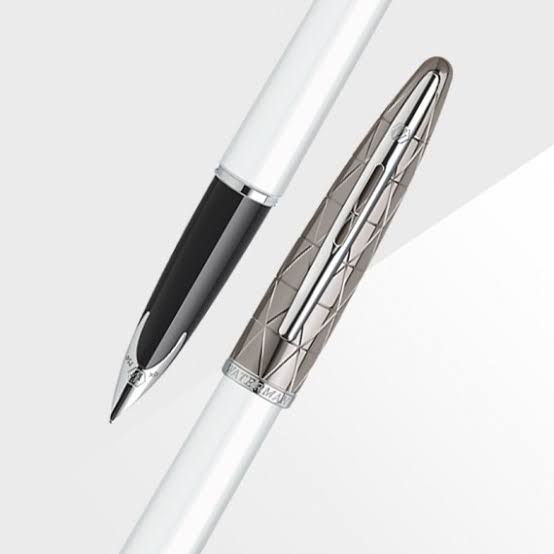 Waterman Carène Fountain Pen – Contemporary White with Chrome Trim (18K Gold Nib)