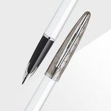 Waterman Carène Fountain Pen – Contemporary White with Chrome Trim (18K Gold Nib)