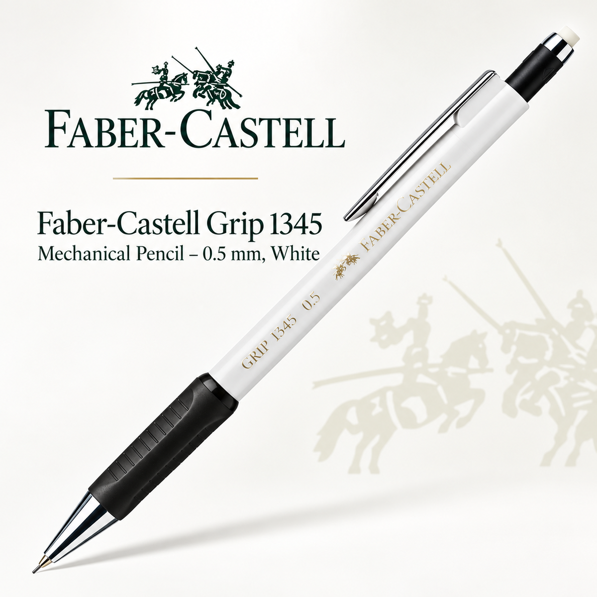 Faber-Castell Grip 1345 Mechanical Pencil – White, 0.5 mm