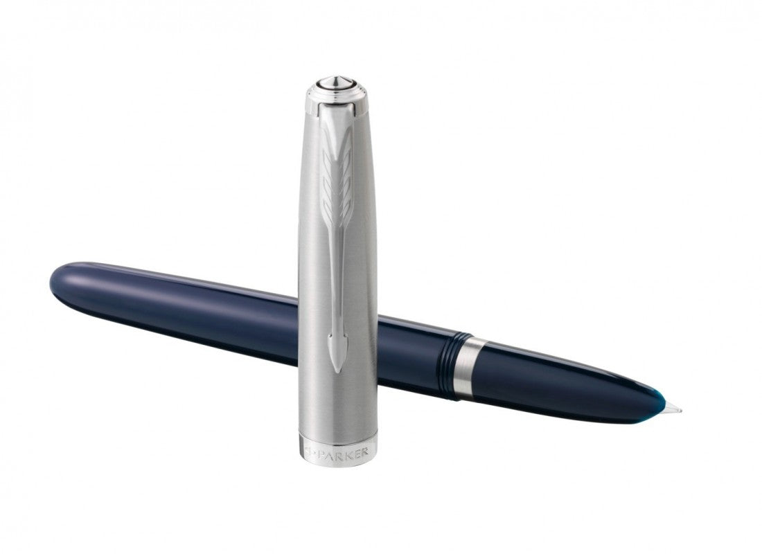 Parker 51 Rebirth Fountain Pen – Midnight Blue with Chrome Trim | Premium Fountain Pen