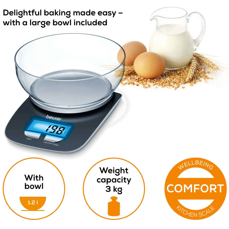 Beurer KS 25 Digital Kitchen Scale with Bowl