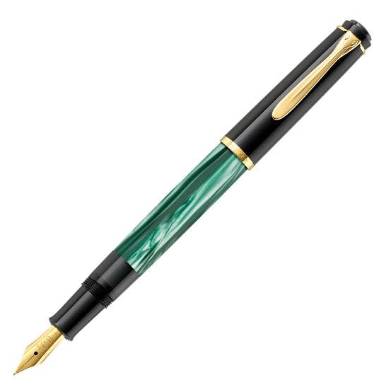 Pelikan Classic M200 Fountain Pen – Green-Marbled | Medium Nib