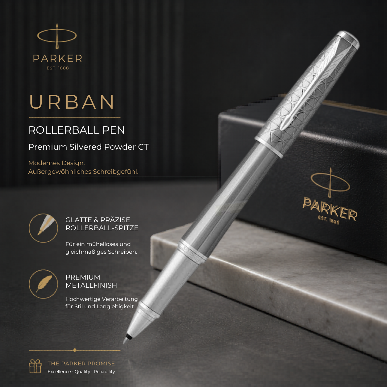 Parker Urban Premium Silvered Powder CT Rollerball Pen