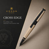 Cross Edge Rollerball Pen – Hazelnut with Black Trim