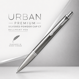 Parker Urban Premium Silvered Powder Cap CT Ballpoint Pen