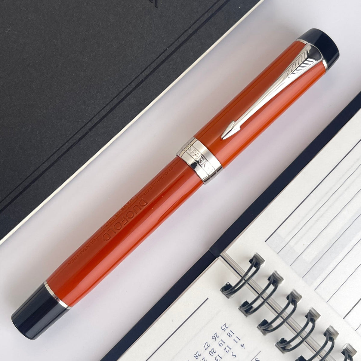 Parker Duofold Classic Big Red CT Fountain Pen - 18K Solid Gold Nib & Palladium-Plated Trim
