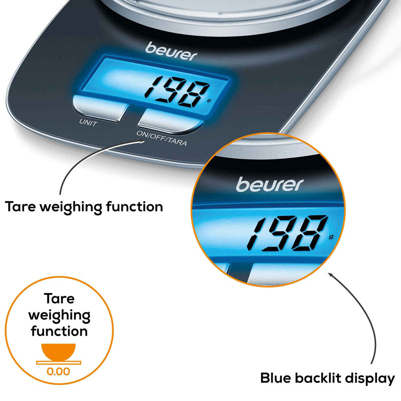 Beurer KS 25 Digital Kitchen Scale with Bowl