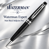 Waterman Expert Matt Black Ballpoint Pen – Premium Writing Instrument
