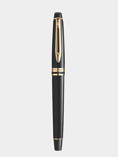 Waterman Expert Rollerball Pen – Black with Gold Trim