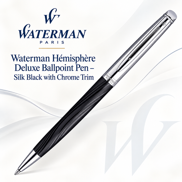Waterman Hémisphère Deluxe Ballpoint Pen – Silk Black with Chrome Trim