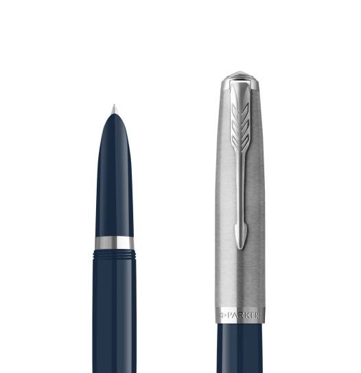 Parker 51 Rebirth Fountain Pen – Midnight Blue with Chrome Trim | Premium Fountain Pen