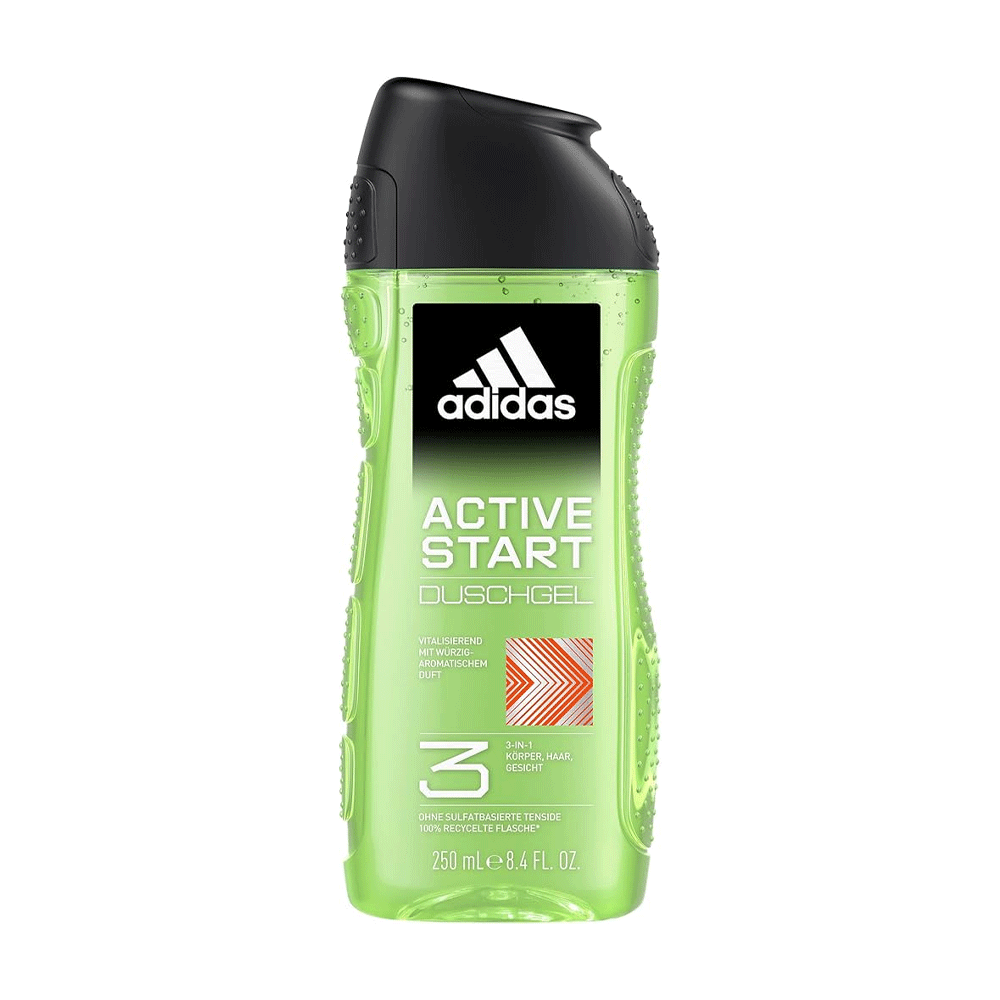 Adidas Active Start 3-in-1 Shower Gel for Men 250ml – Hair, Face & Body Wash