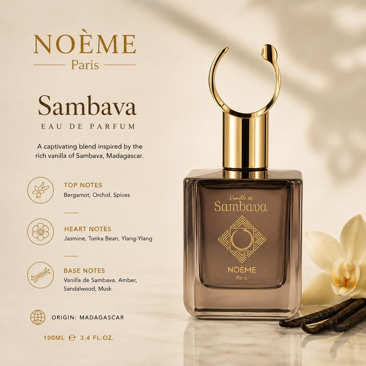 Noème Sambava – Eau de Parfum 100ml | Exotic Luxury Fragrance