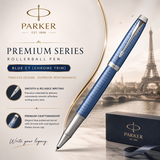 Parker Premium Series Rollerball Pen – Blue CT (Chrome Trim)