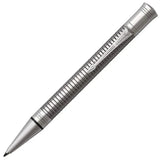 Parker Duofold Prestige Ruthenium Chiselled CT Ballpoint Pen – Ruthenium-Plated with Palladium Trim