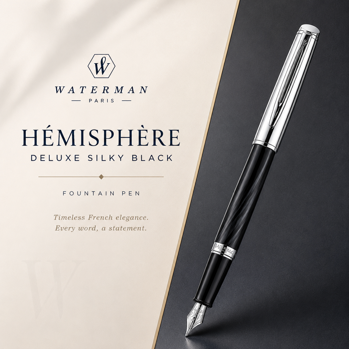 Waterman Hémisphère Deluxe Silky Black Fountain Pen