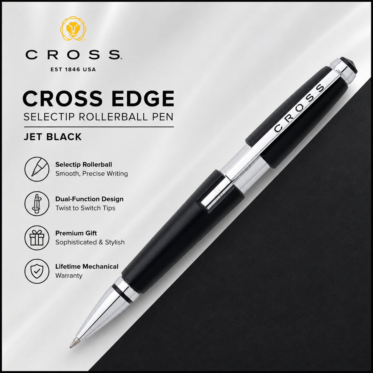 Cross Edge Selectip Rollerball Pen – Jet Black