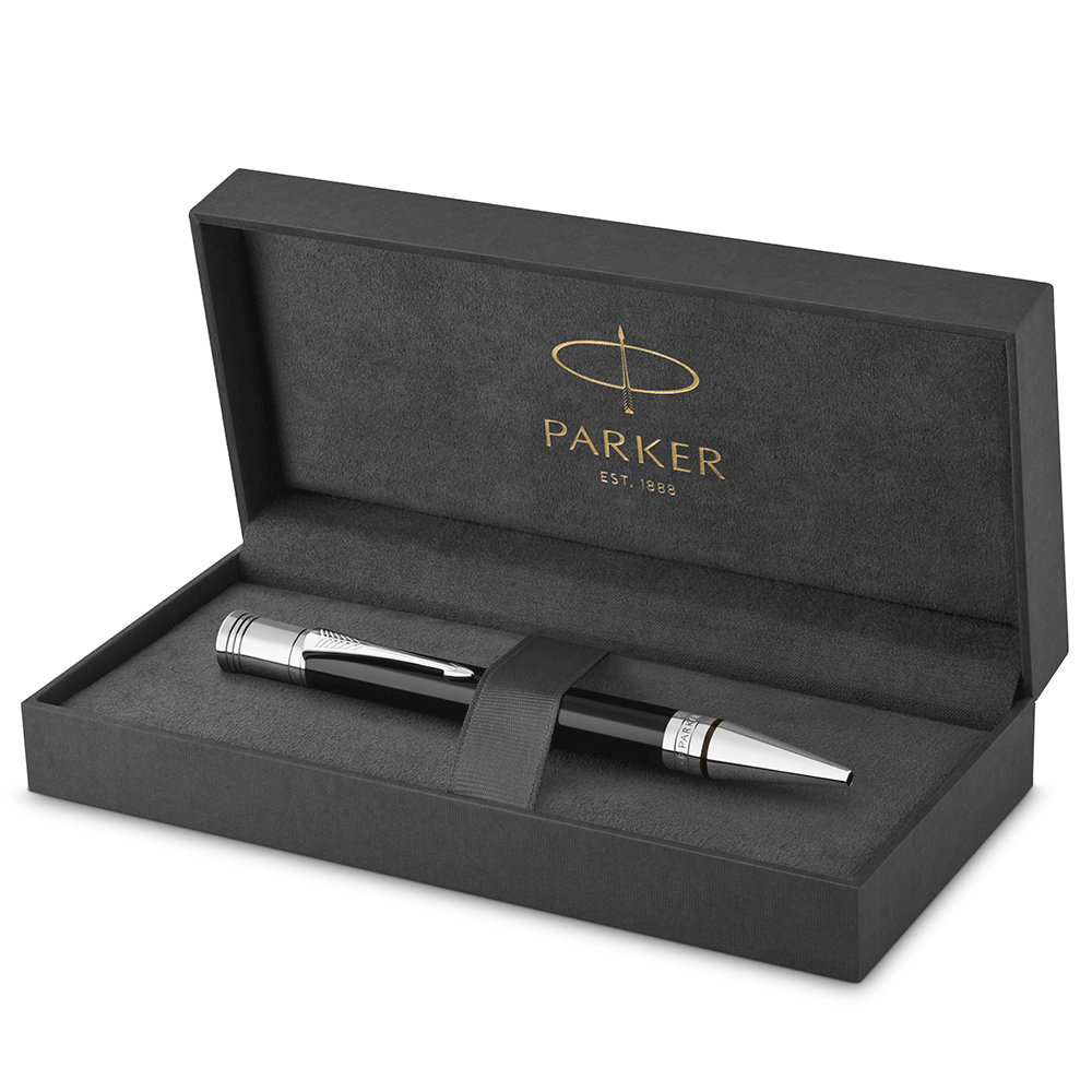 Parker Duofold Classic Black Ballpoint Pen – Palladium Trim