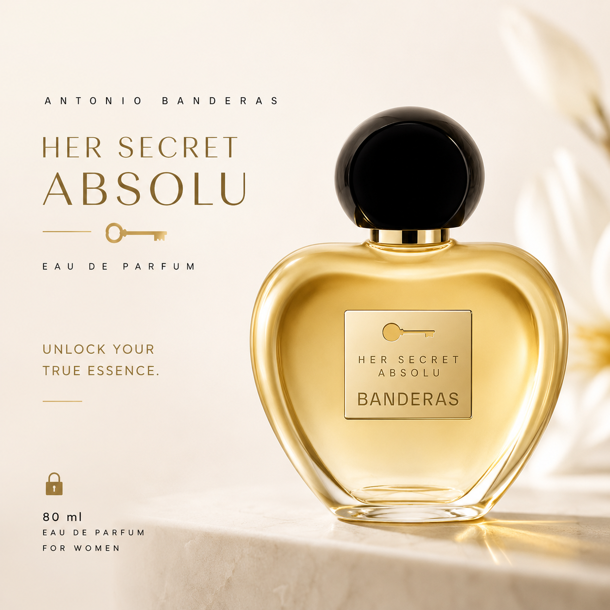 Antonio Banderas Her Secret Absolu EDP 80ml, women's perfume bottle
